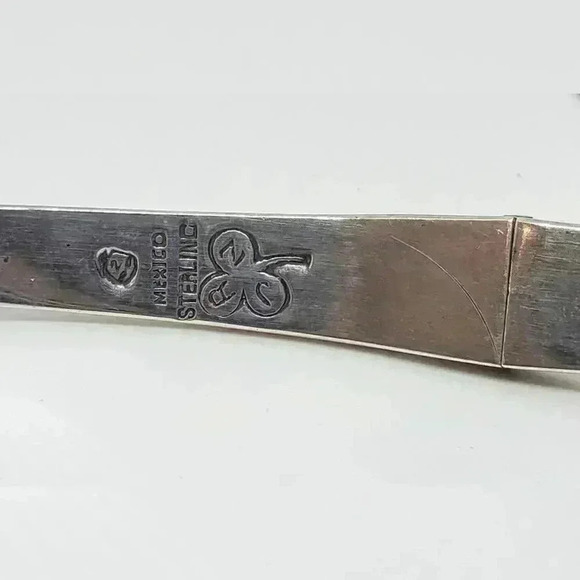 Vintage Taxco Choker Sterling Silver Reversible Tiger's Eye Onyx Gemstone JRZ - Picture 6 of 10